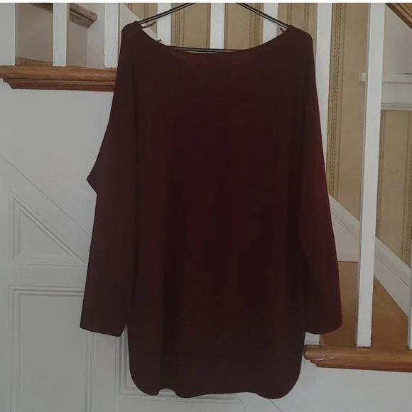 CASHMERE Charter Club Luxury Macy's Longsleeve Shirttail Sweater Top Size Large